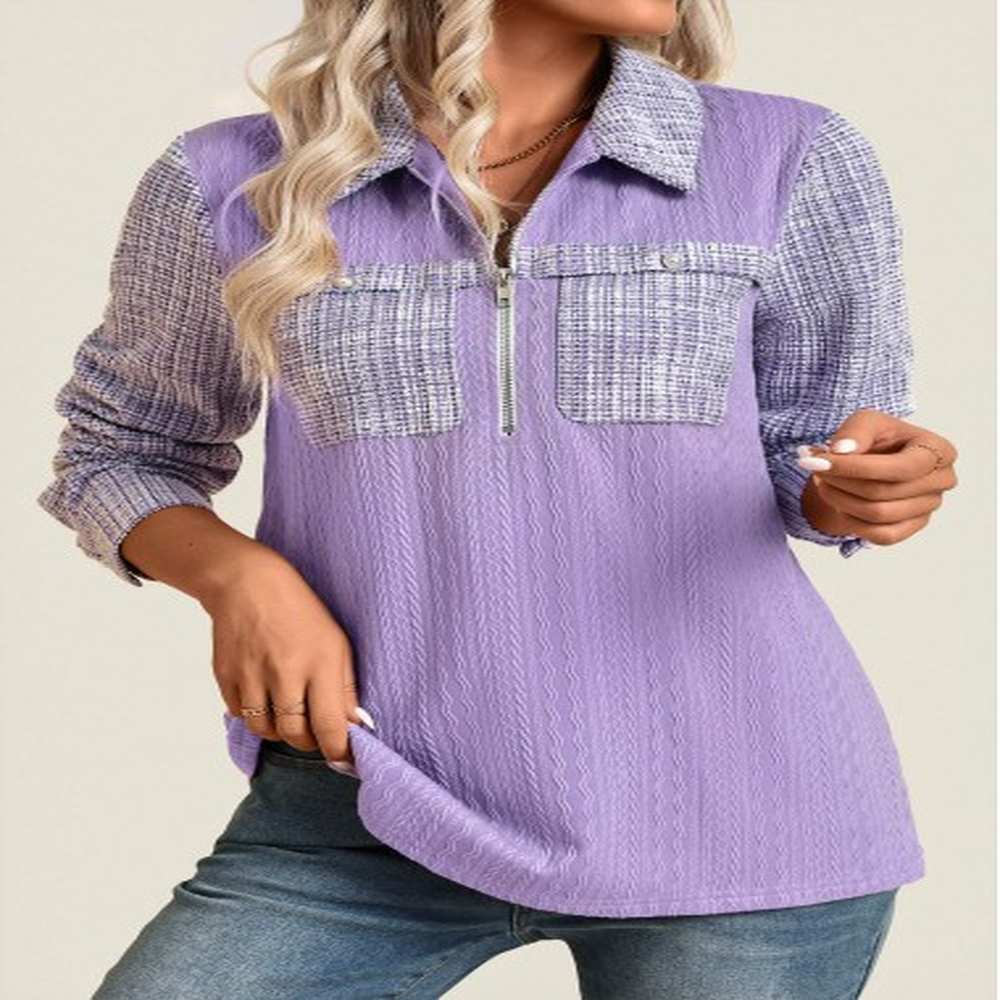 modlily light purple jacquard long sleeve shirt s