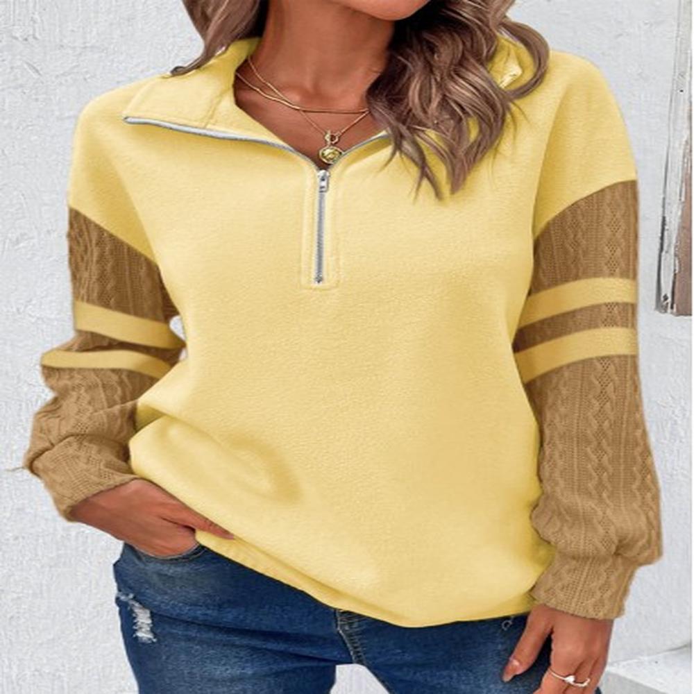 modlily light yellow zipper long sleeve sweatshirt m