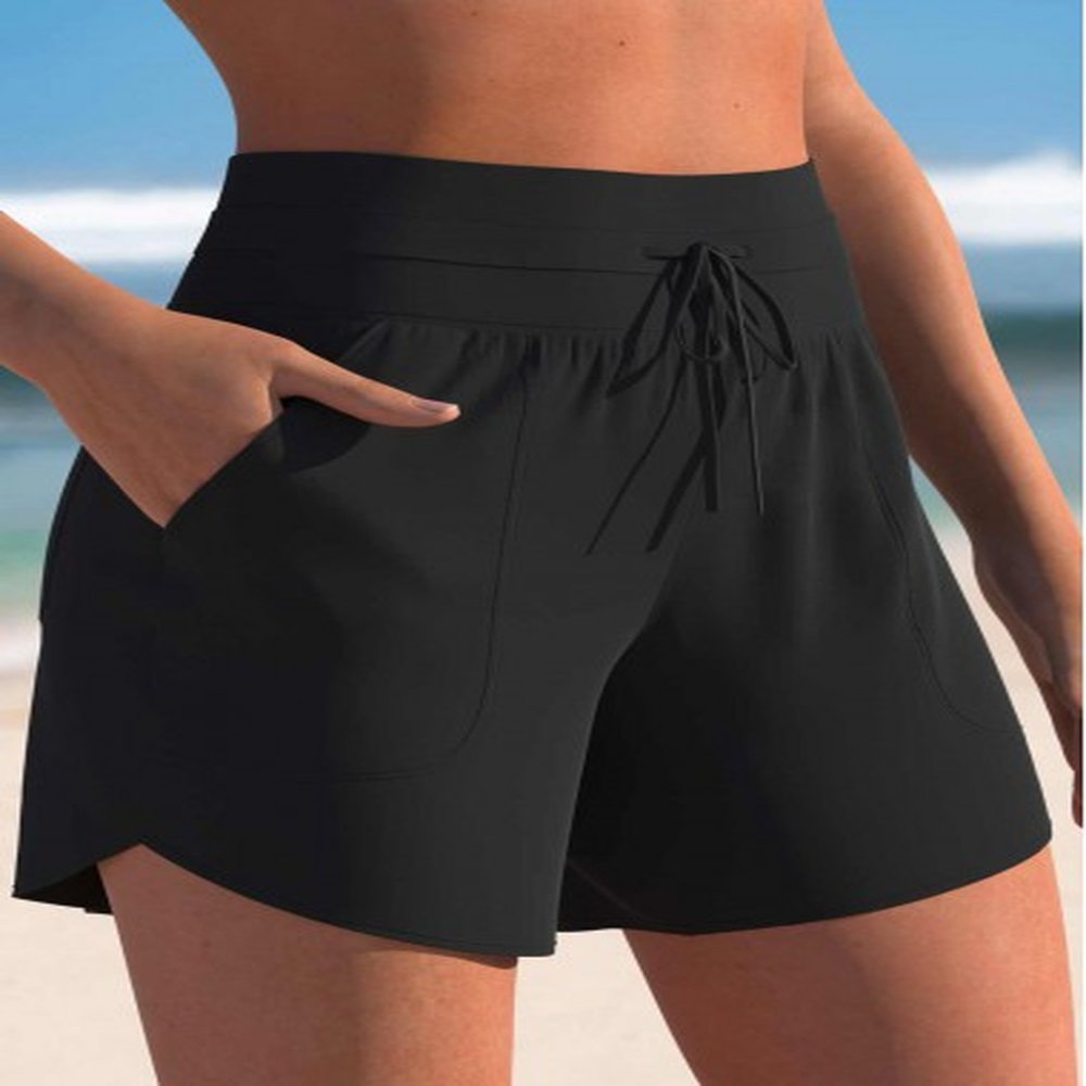 modlily mid waisted black color swim shorts xxl