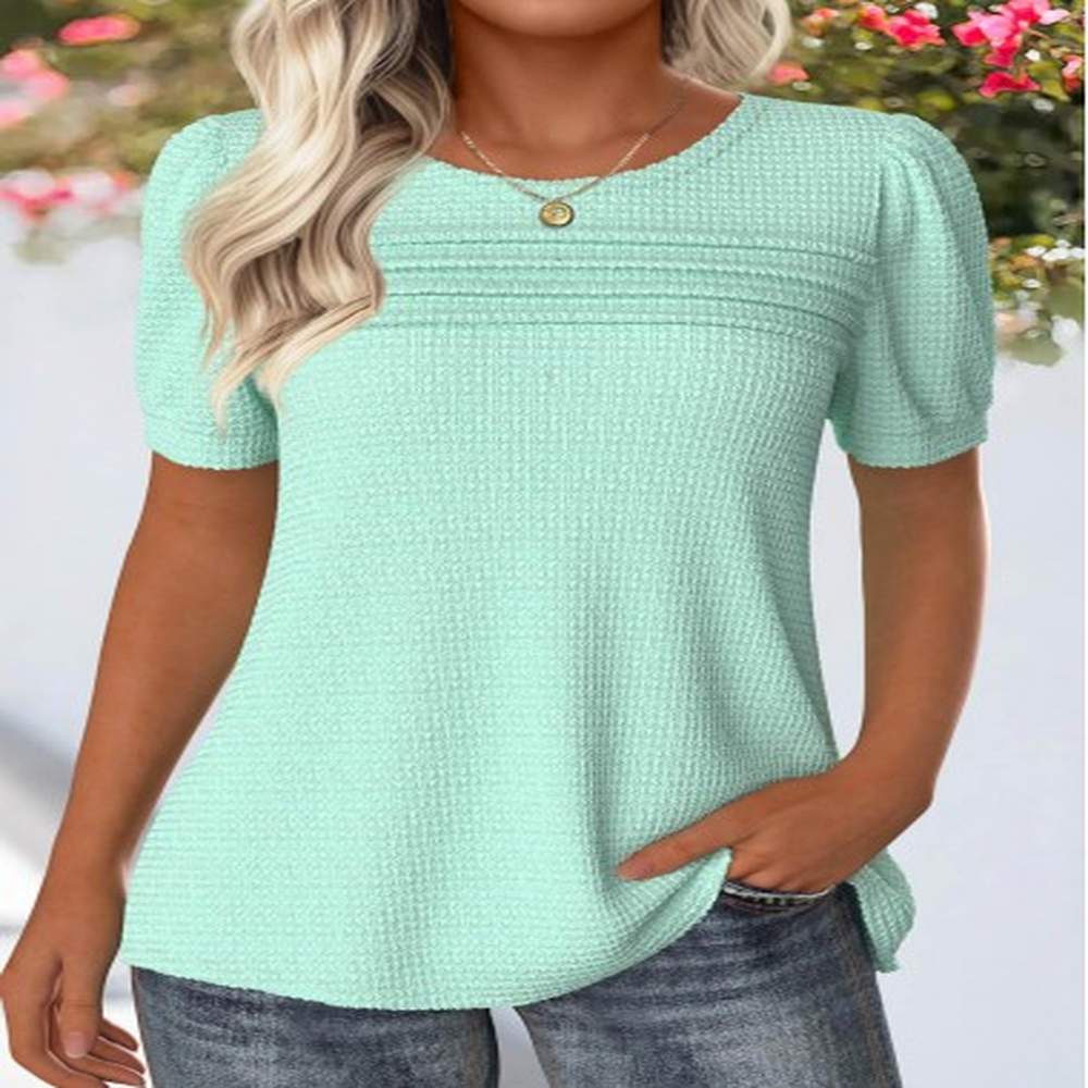 modlily mint green tuck stitch short sleeve t shirt