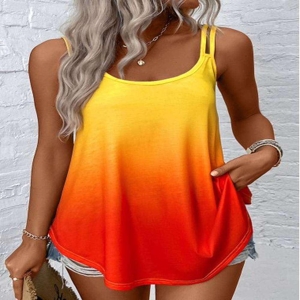 modlily multi color ombre scoop neck camisole top xxl