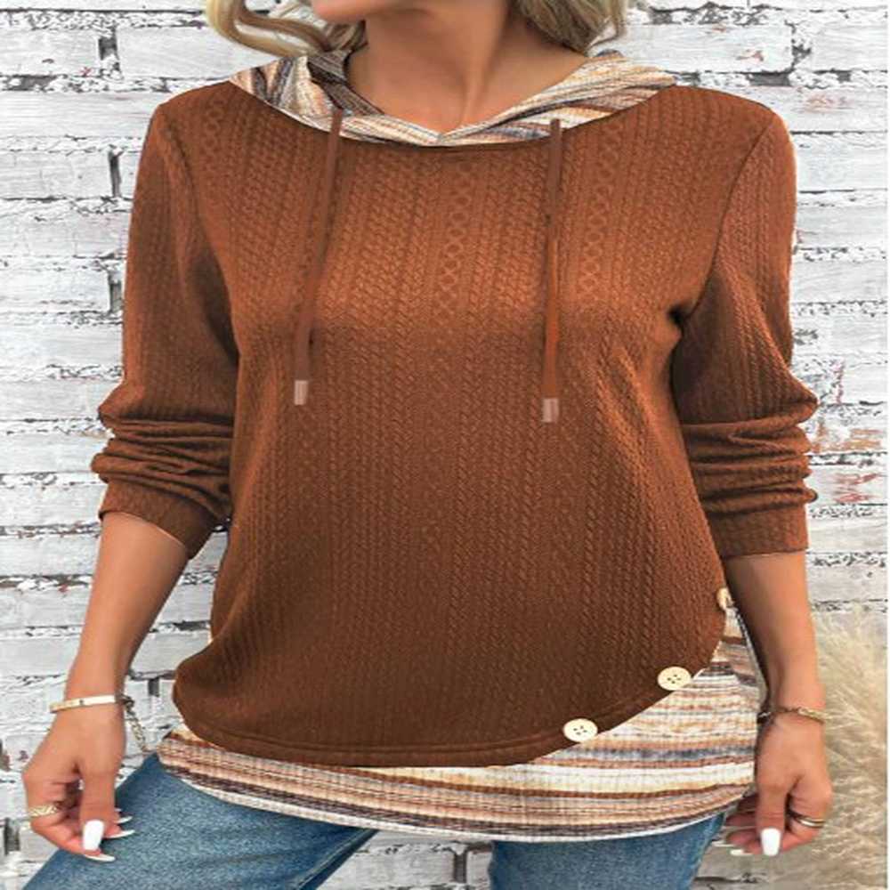 modlily multi color patchwork long sleeve hoodie m