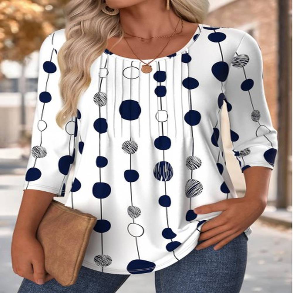 modlily multi color polka dot sleeve t shirt
