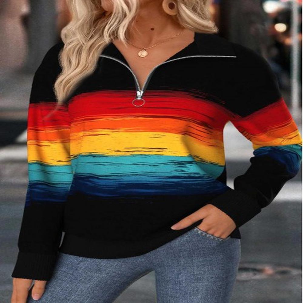 modlily multi color tummy coverage long sleeve sweatshirt xxl