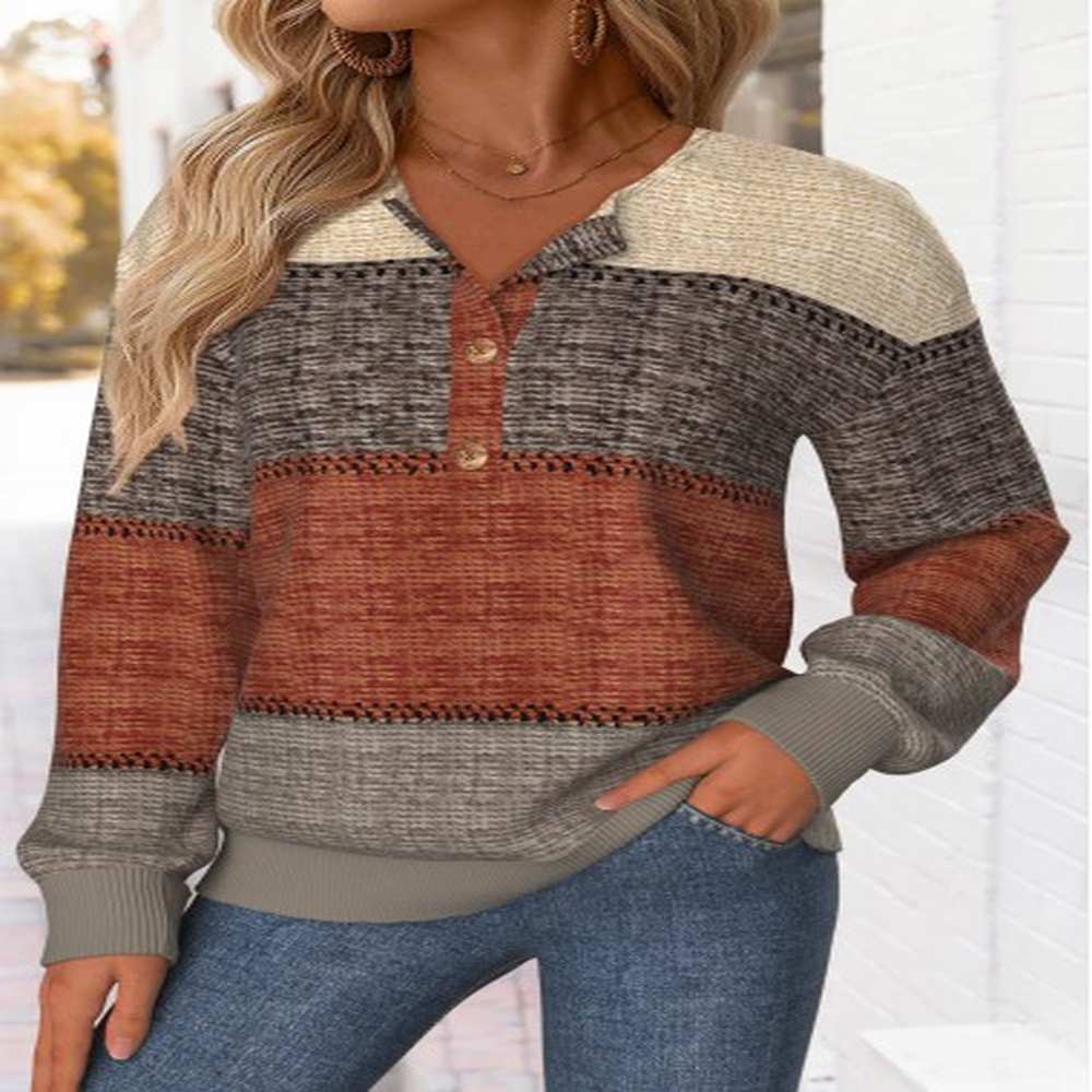 modlily multi color tummy coverage striped long sleeve sweatshirt