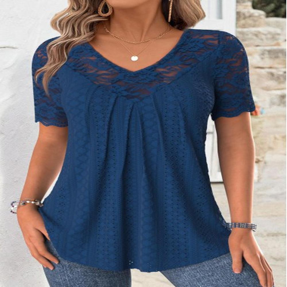 modlily navy short sleeve v neck t shirt m