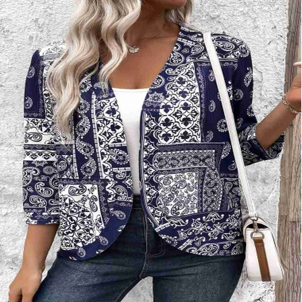 modlily navy tribal print sleeve light cardigan s