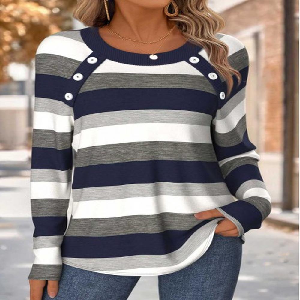 modlily navy tummy coverage striped long sleeve t shirt