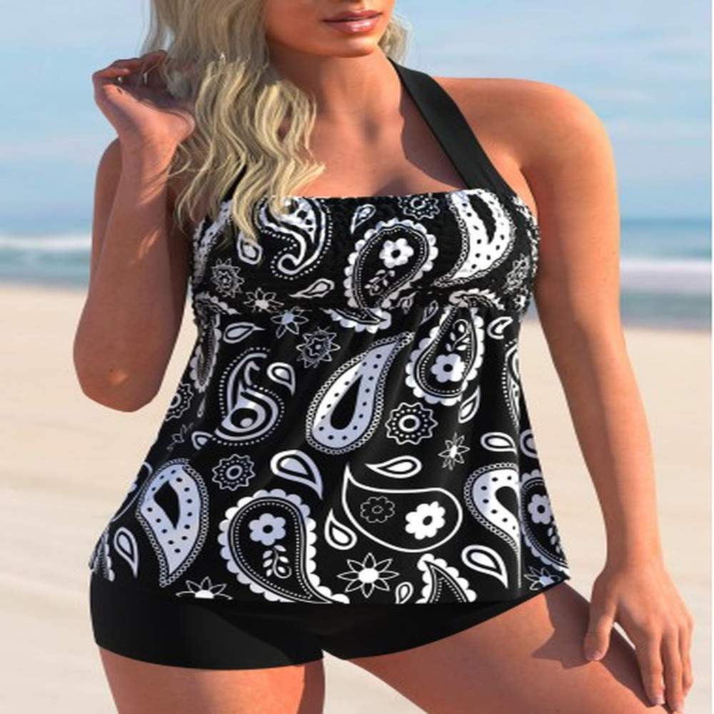 modlily paisley print tie back tankini set s
