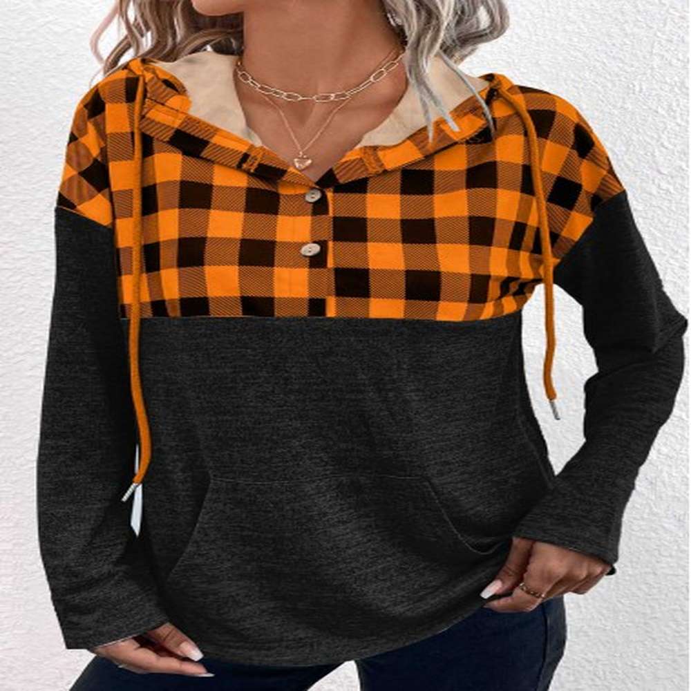 modlily patchwork black pocket long sleeve hoodie l
