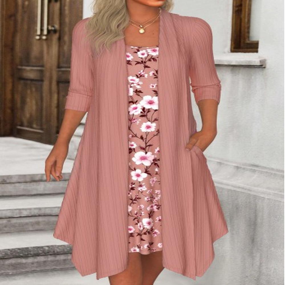 modlily pink fake in floral print a line dress