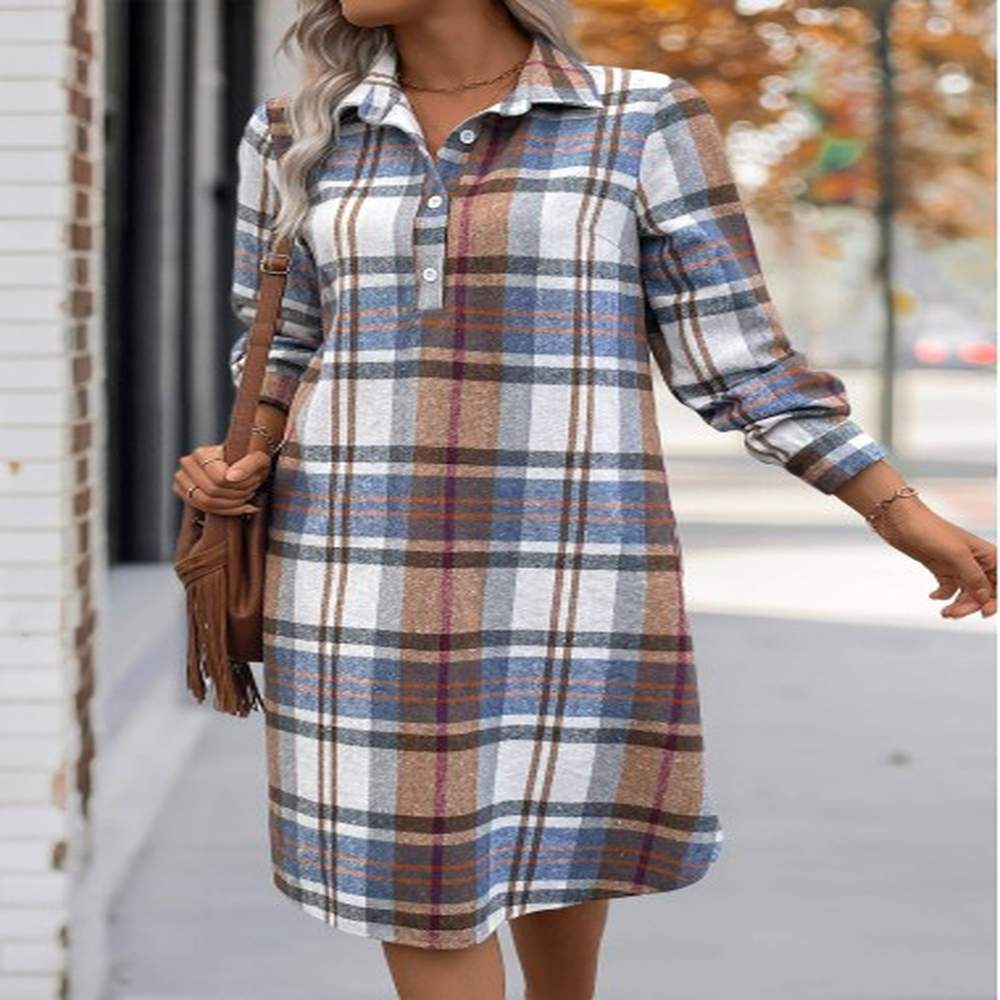 modlily plus size multi color tummy coverage plaid dress