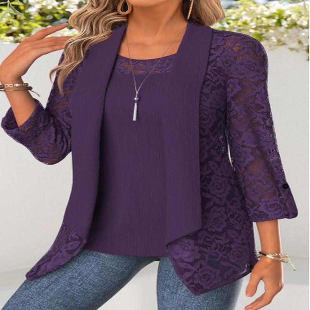 modlily purple tummy coverage sleeve cardigan and tank top