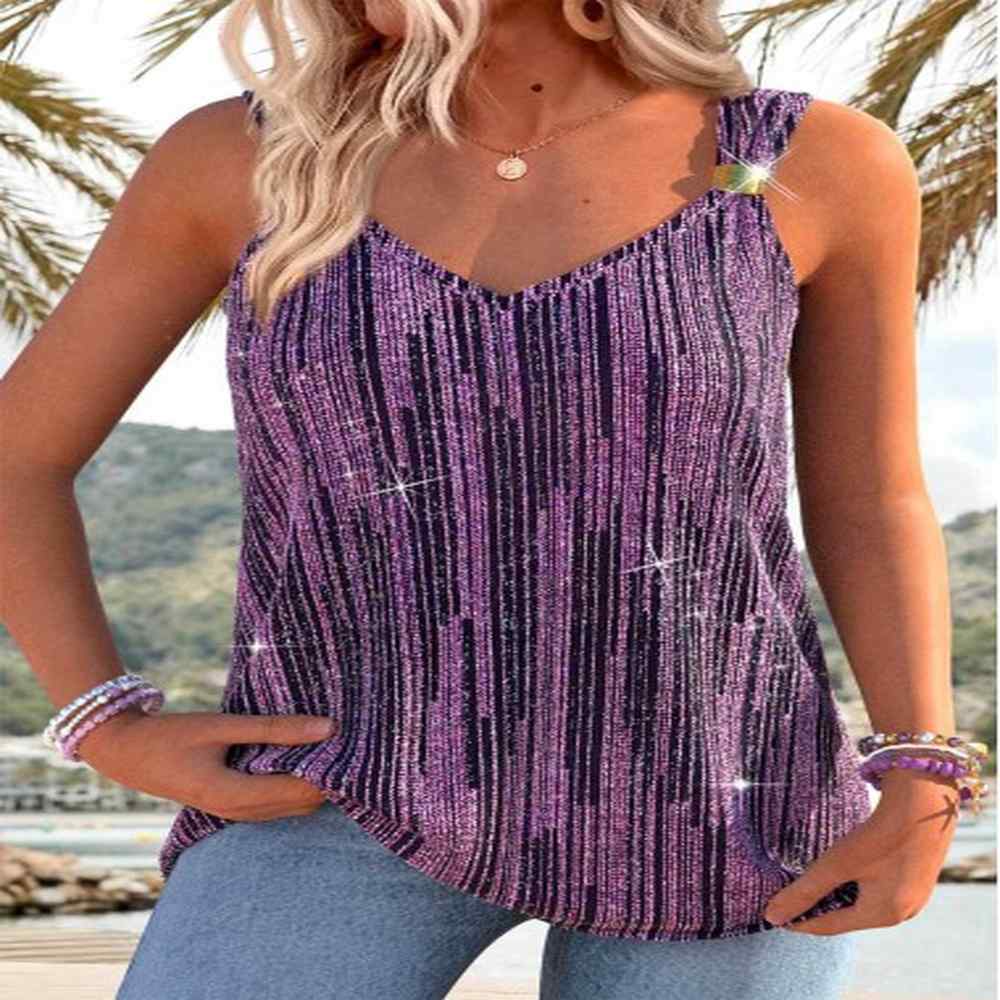 modlily purple tummy coverage sleeveless v neck tank top