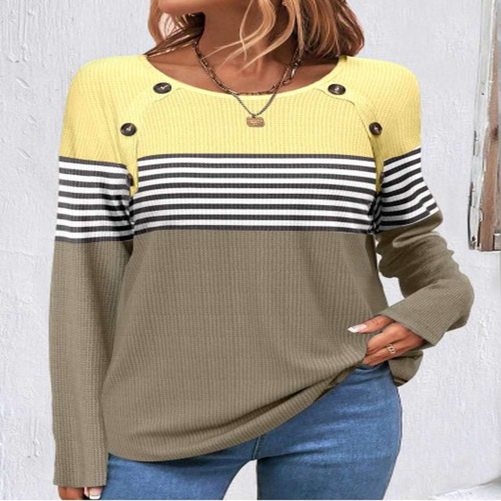 modlily sage green patchwork striped long sleeve sweatshirt m