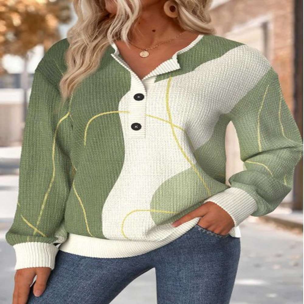 modlily sage green tummy coverage geometric print long sleeve sweatshirt