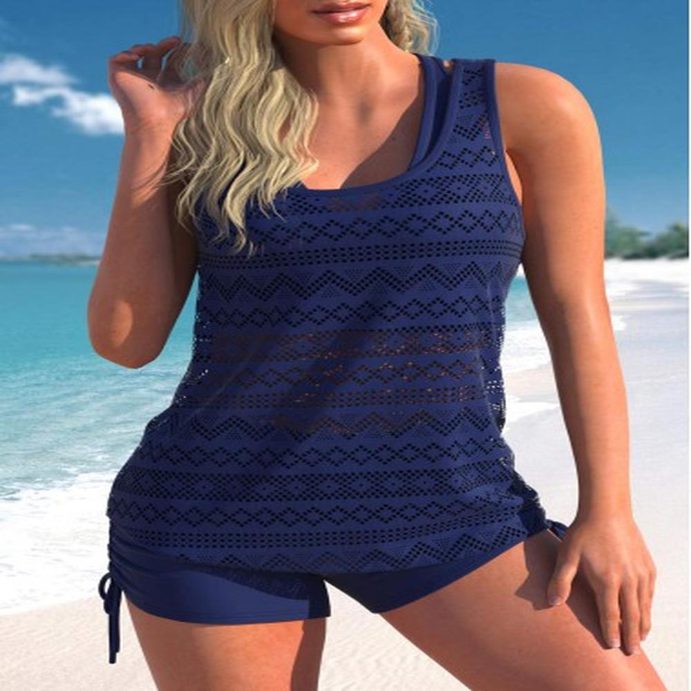 modlily threepiece mid waisted navy tankini set xl