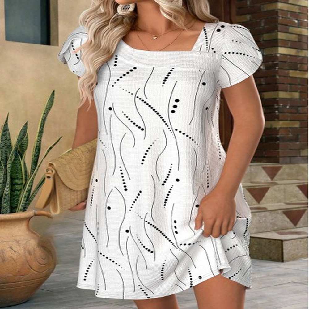 modlily white button short asymmetrical neck dress xxl