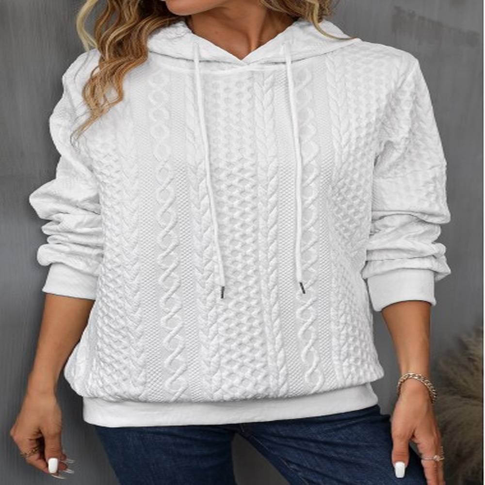 modlily white drawstring detail long sleeve hoodie xl