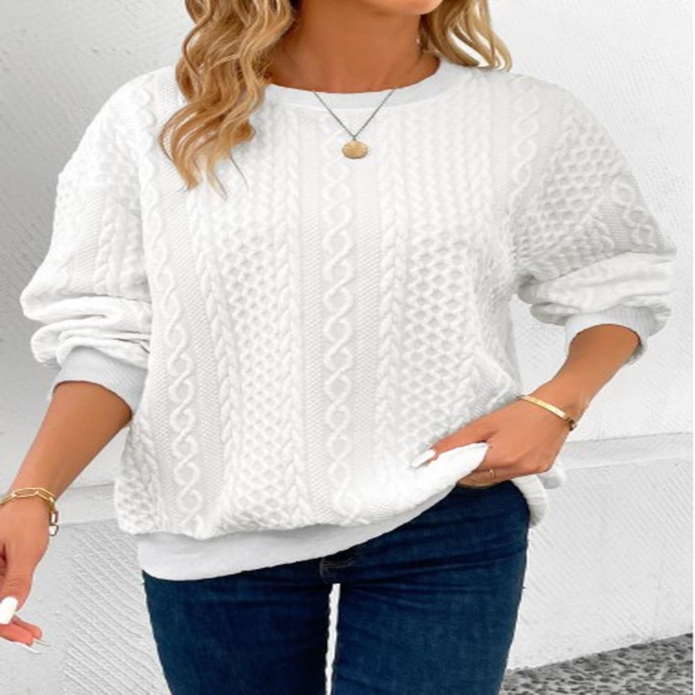 modlily white patchwork long sleeve round neck sweatshirt s
