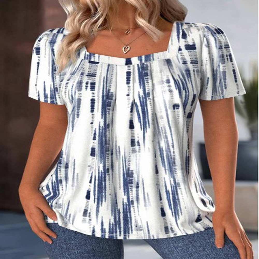 modlily white tie dye print short sleeve t shirt