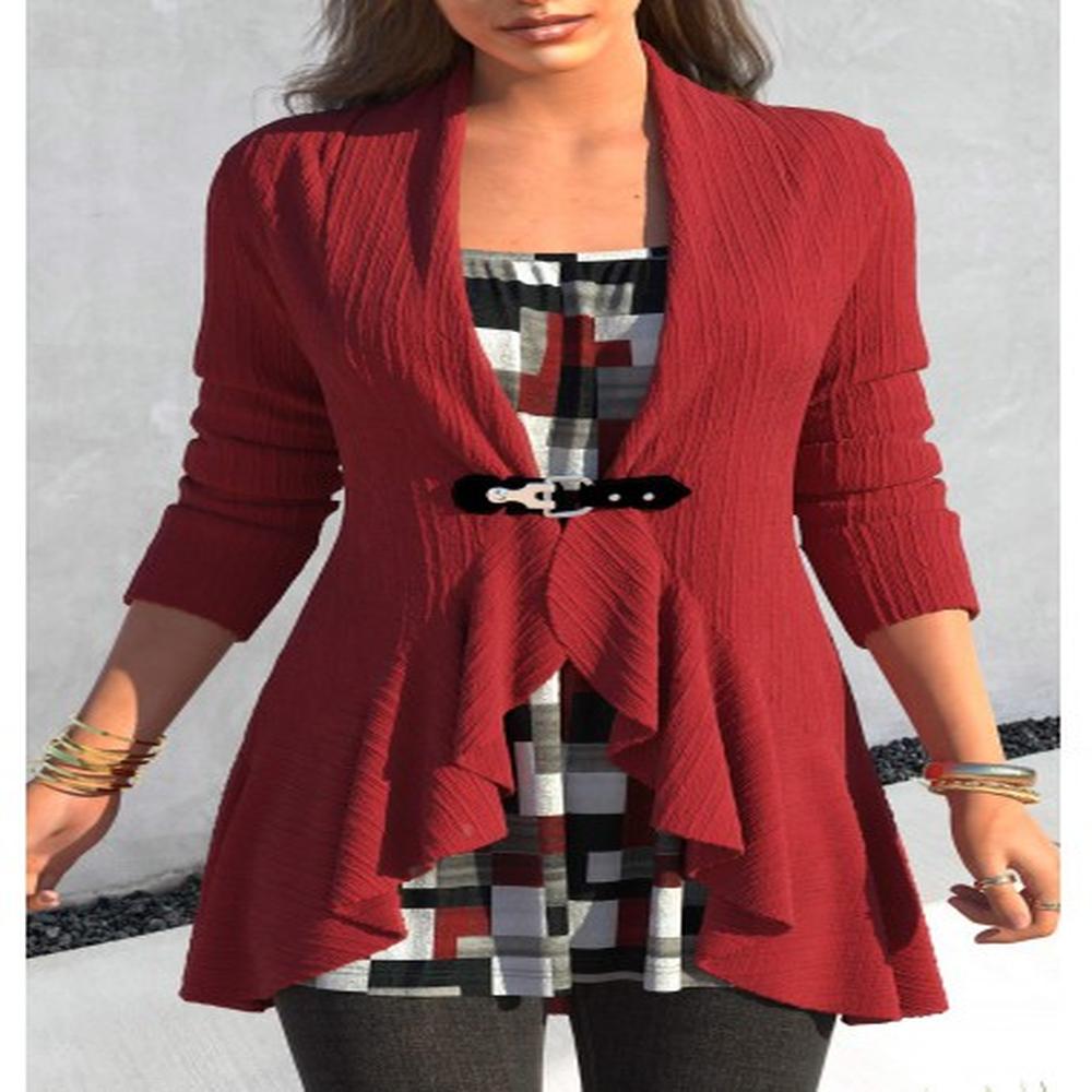modlily wine red fake in geometric print t shirt