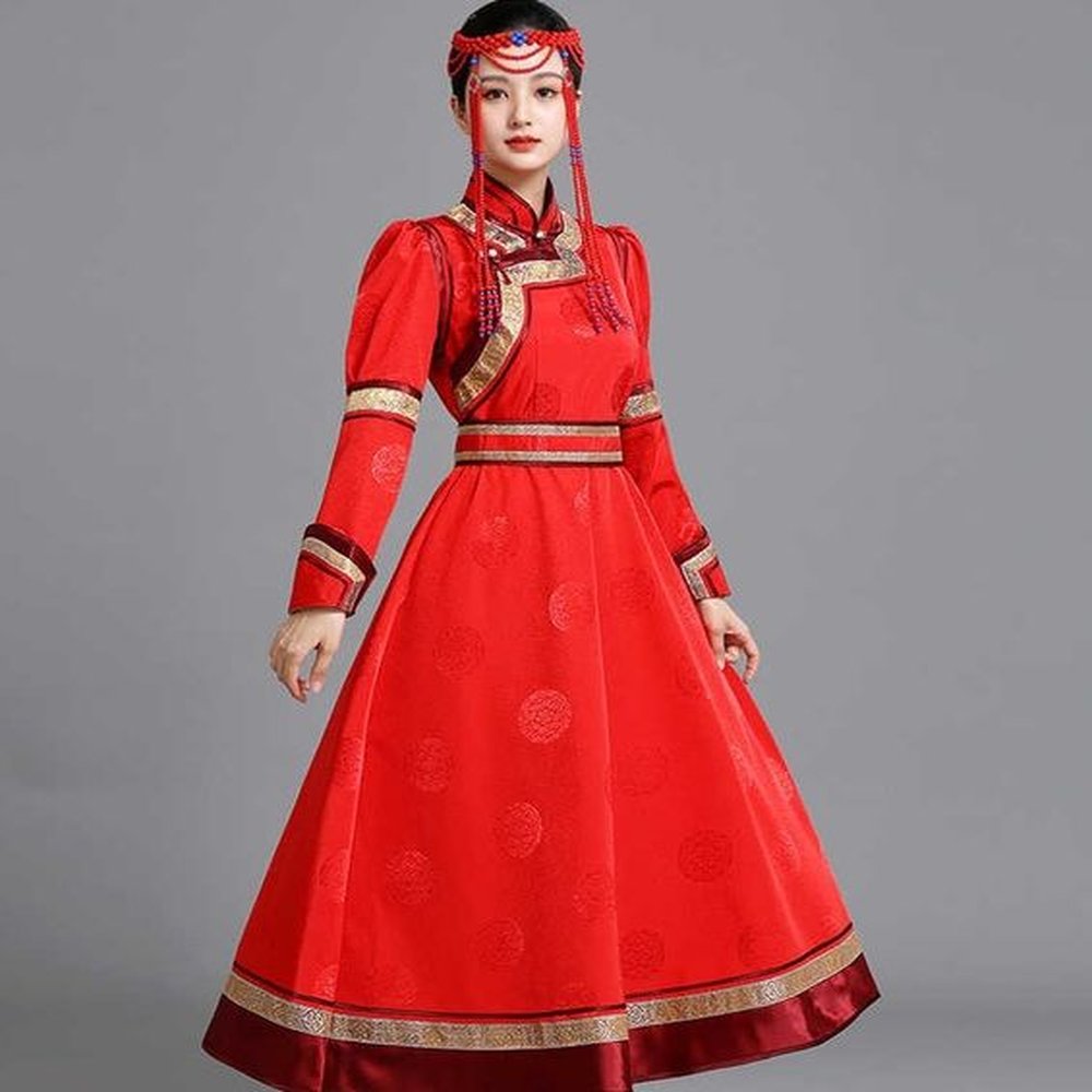 mongolian ethnic clothing womens dance performance costumes mongolia grassland trend