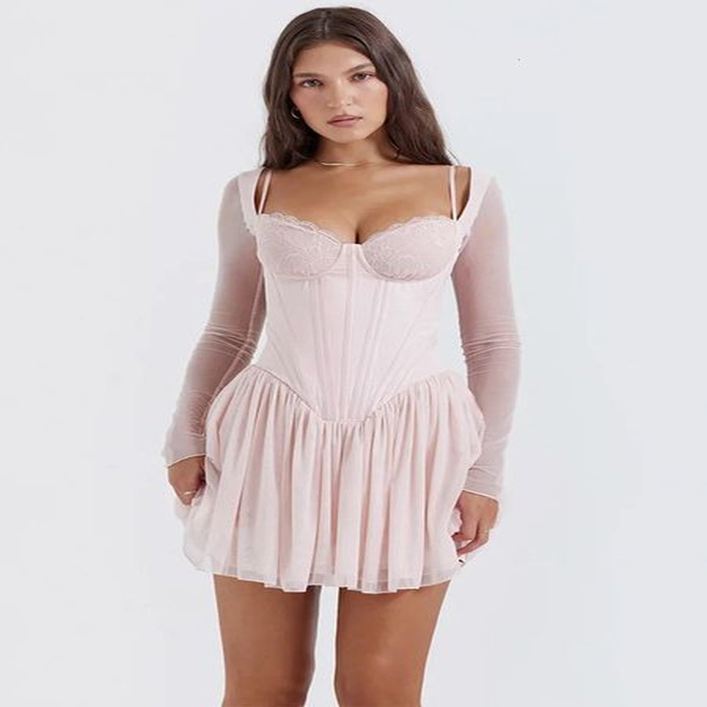 mozision lace mesh backless sexy mini dress for women zipper