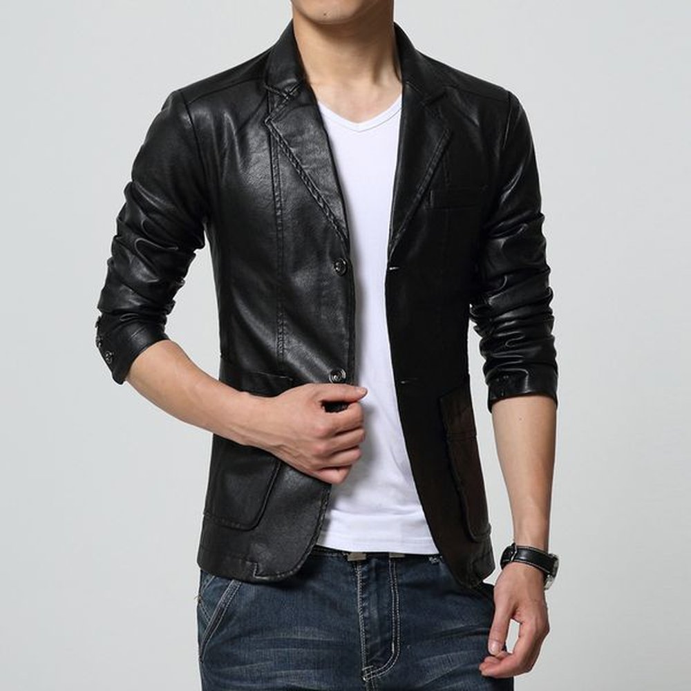MRMT 2018 Brand Spring and Autumn Men's Jackets Leather Suit Slim Suit for Male Casual Leather Jacket Wear Clothing