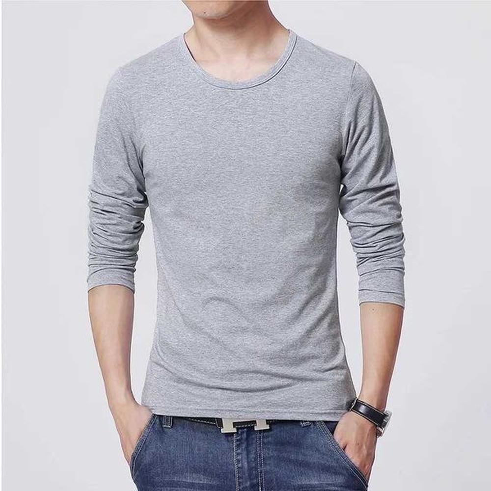 2024 MRMT Mens T-Shirts 3 Basic Colors Long Sleeve Slim Men T-Shirt Young Man Pure Color Tops Tees Shirt O-Neck For MaleX240919
