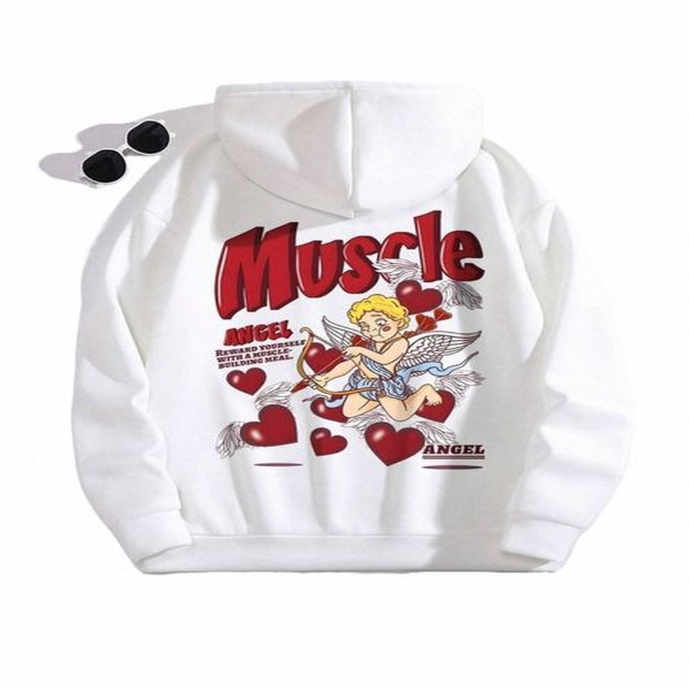 muscle angel cupid the god of love graphic hoodies women