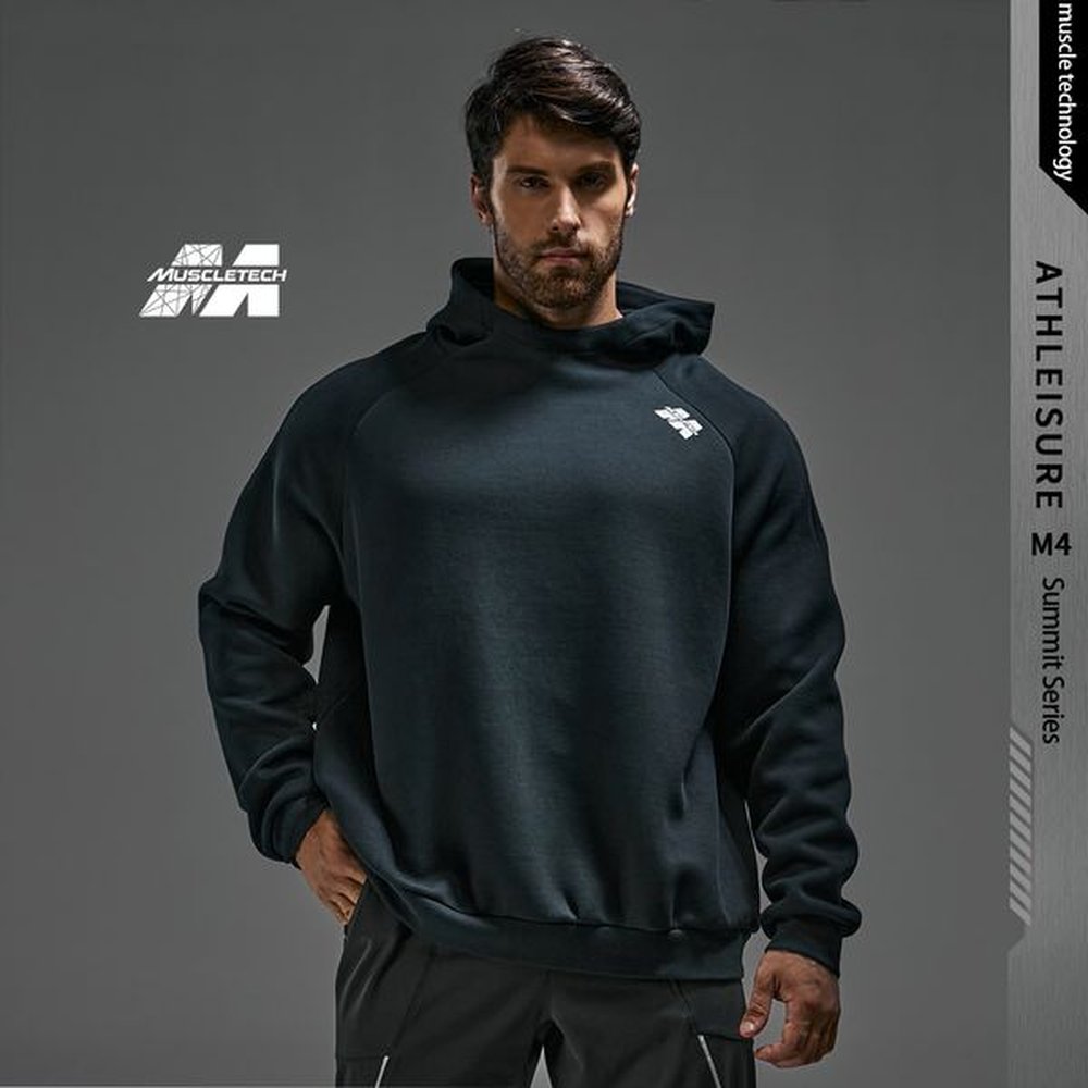 MUSCLETECH Men's Sports Fitness Sweatshirt Hooded Pullover Stretch Hooded Sweatshirt