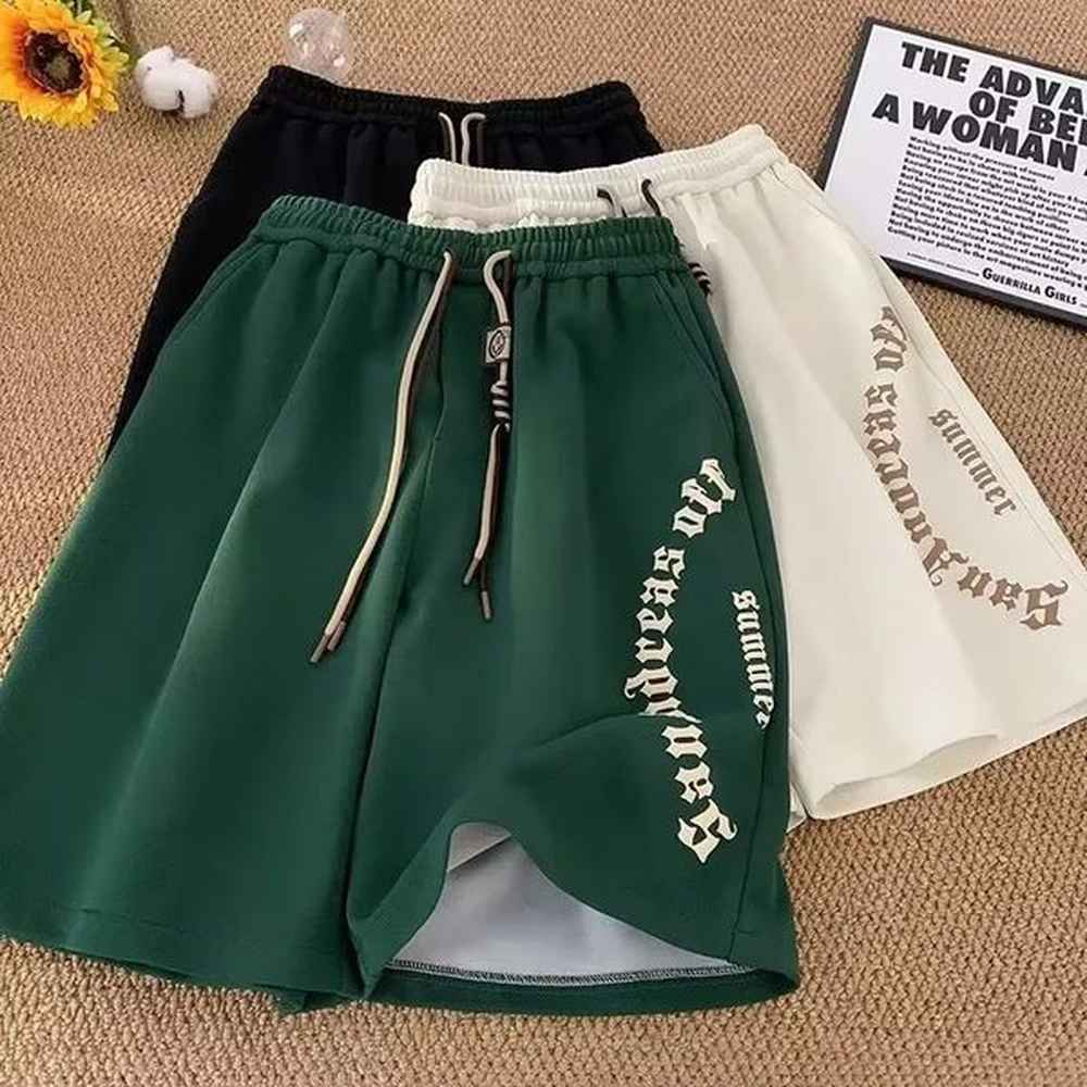 M-5XL Men Shorts Casual Short Pants Oversize Beach Shorts Retro Letters Print Sports shorts Five Points Shorts Mens Clothing 250208