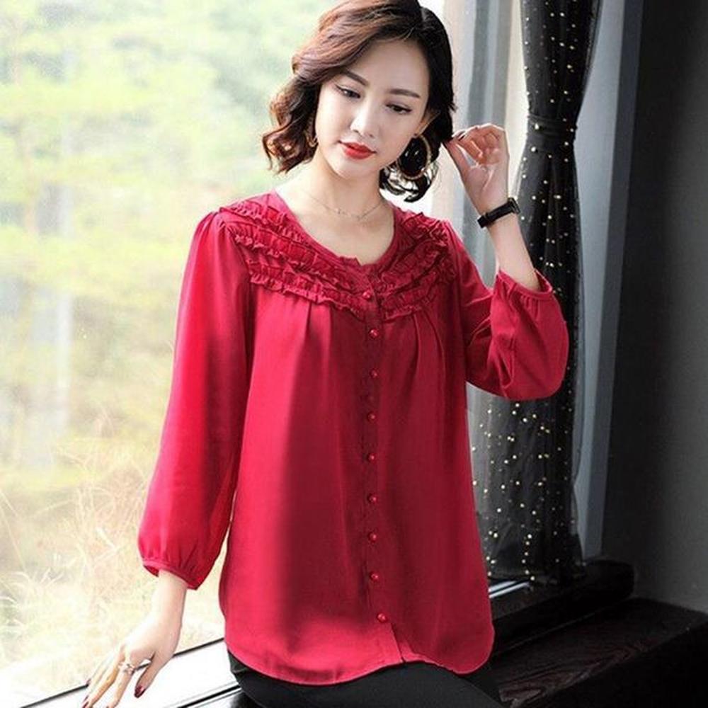 mxl plus size women spring autumn style chiffon blouses shirts