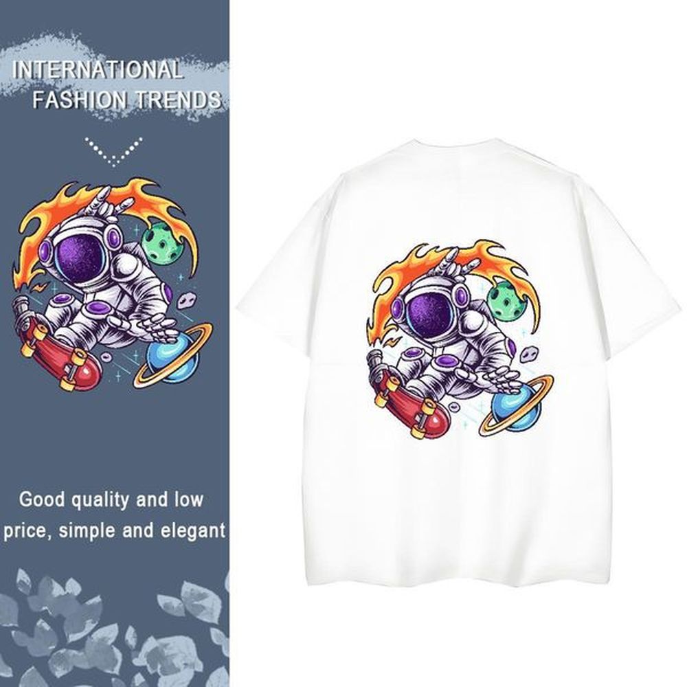 New Arrival Hip Hop Men Tops Tees universe Short Sleeve Soft 230g Pure Cotton Mens T Shirts Loose Fit DIY Logo Oversized Clothings