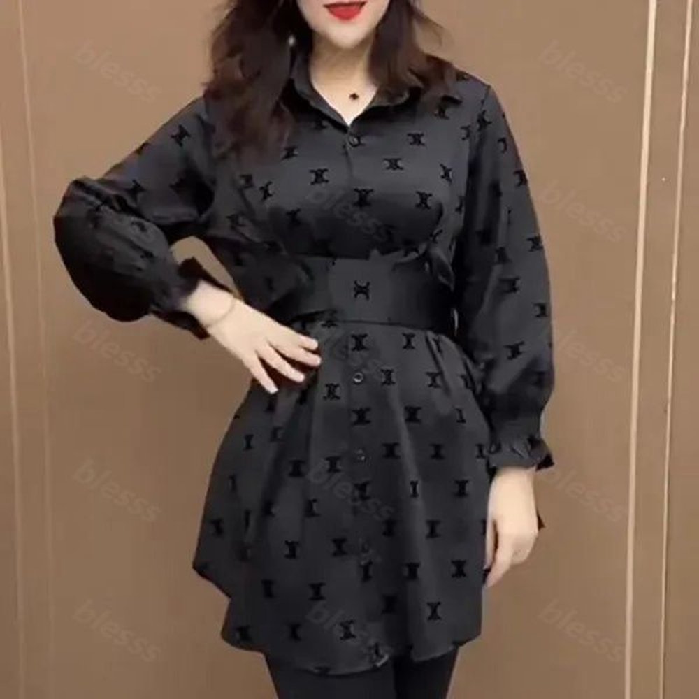 new arrivals black shirt dress woman designer casual dresses luxury