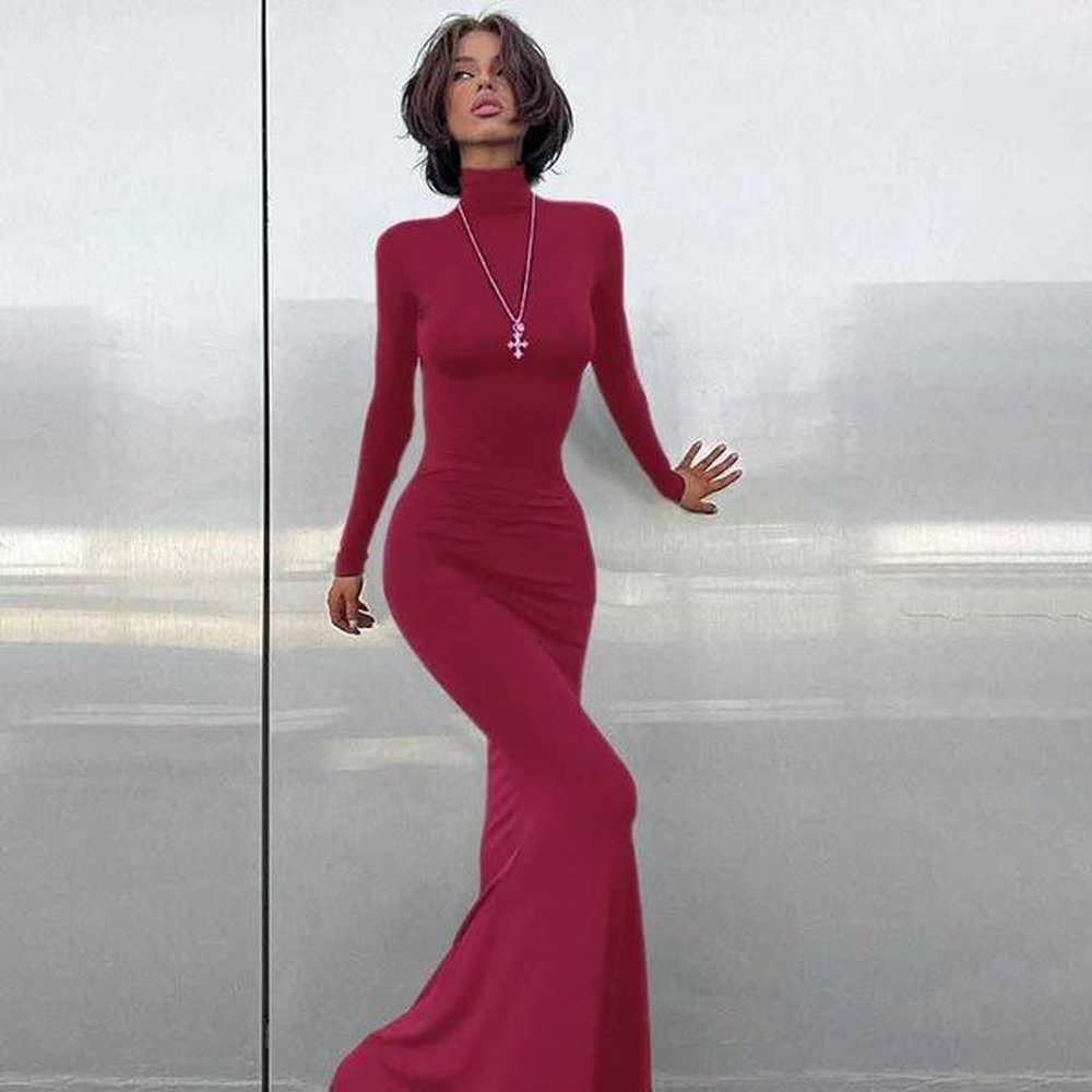 new autumn and winter spice girl high collar long sleeve