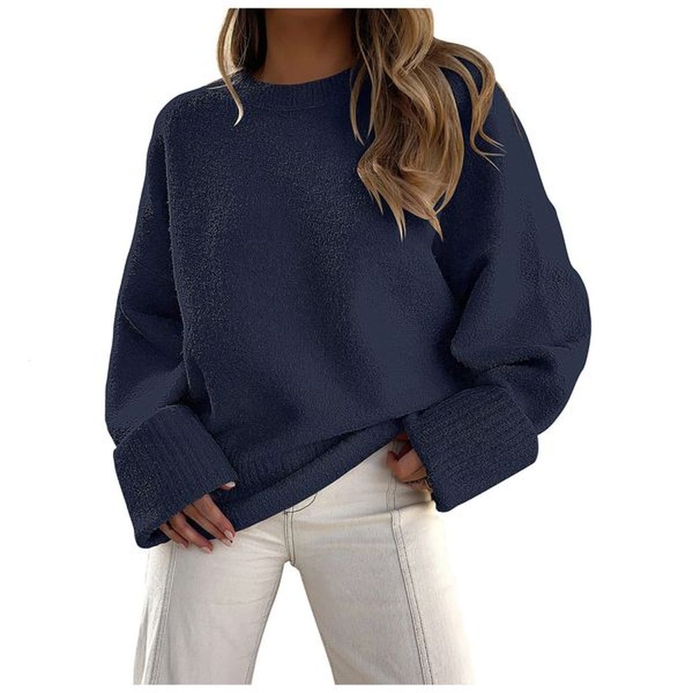 new autumn and winter versatile womens round neck long