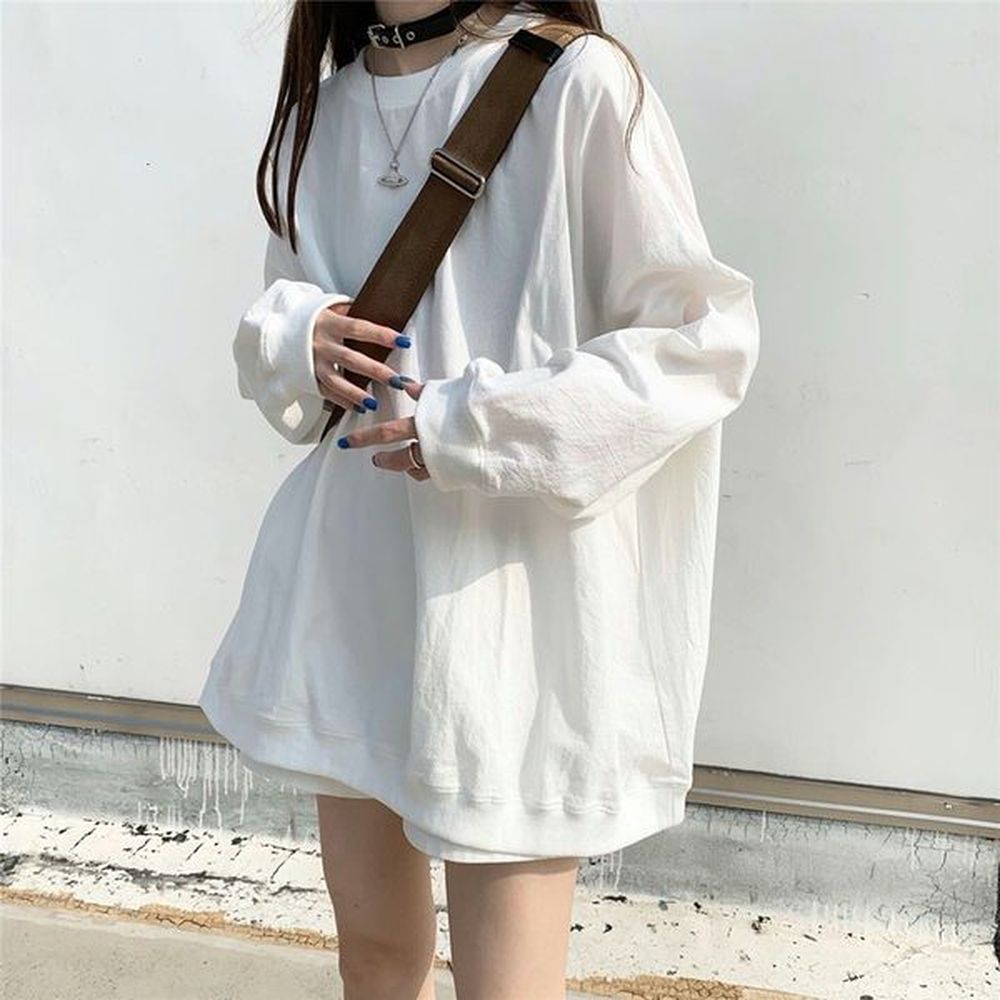 new autumn korean edition loose large size solid color