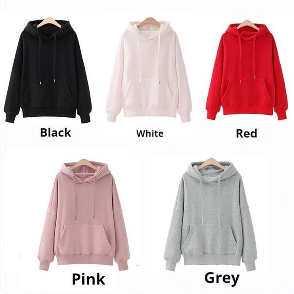 new autumn winter loose and plush thick hooded sweatshirt female