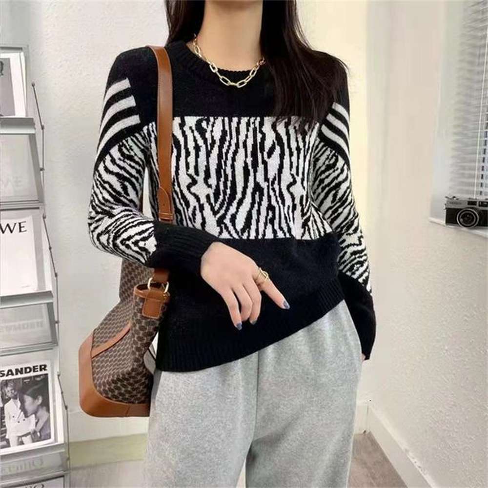 new autumnwinter korean edition loose womens wear hoodie leopard pattern