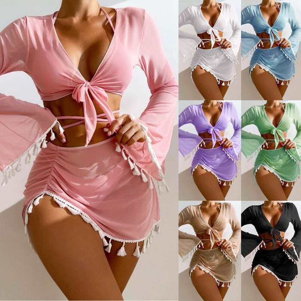 new conservative four piece set solid color tassel cover