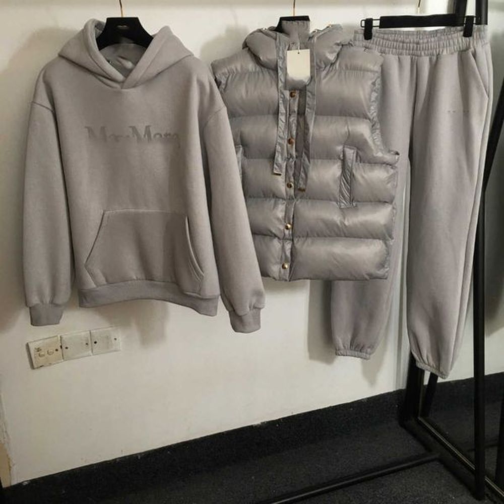 new cotton jacket three piece hooded vest jacketletter printed long