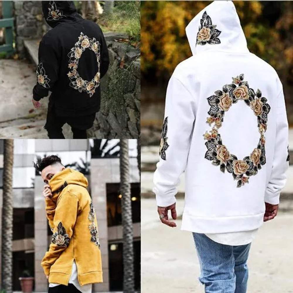 New Design wer Print Hoodies Men Hip Hop Side Split hoody Sweatshirts Hooded Pullover long sleeve Jumper tops