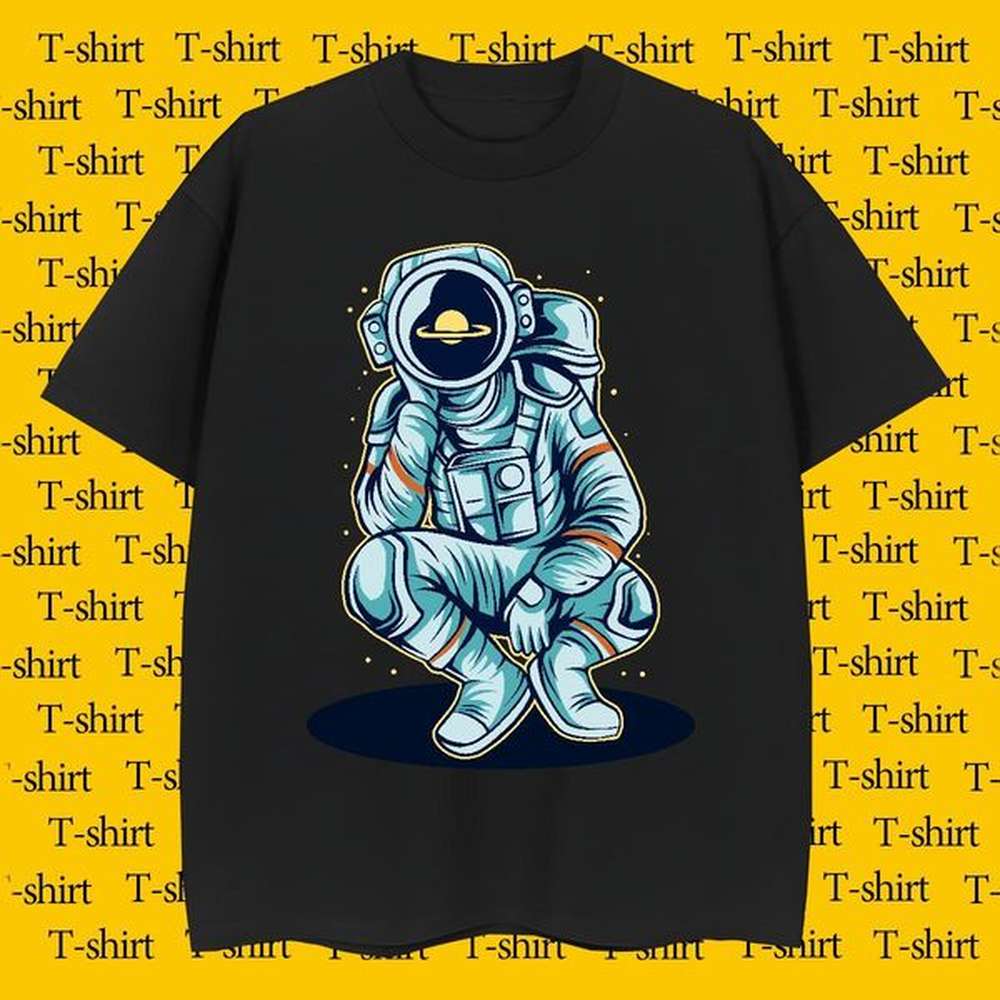 New Designer T Shirt For Man cosmonaut 230g Cotton Men Tees Casual Daily Wear Breathable Short Sleeve Custom Print Plus Size Unisex Polos