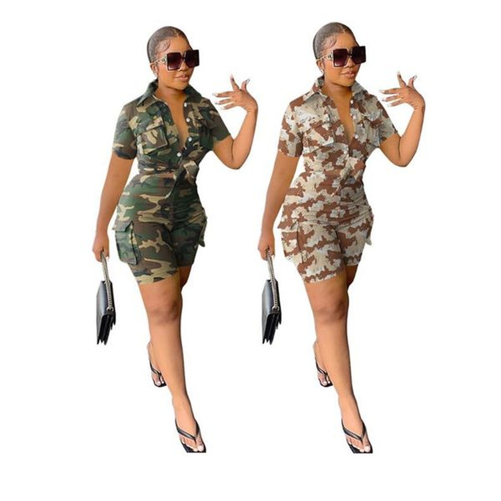 new designer tracksuits summer camouflage two piece sets women sweatsuits
