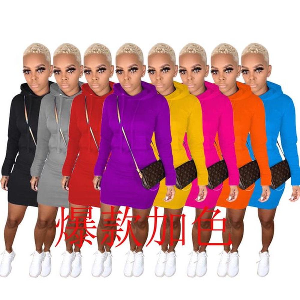 New Designer Women's Veet Autumn/Winter Fashion Casual Hoodie Dress Trendy Hoodie