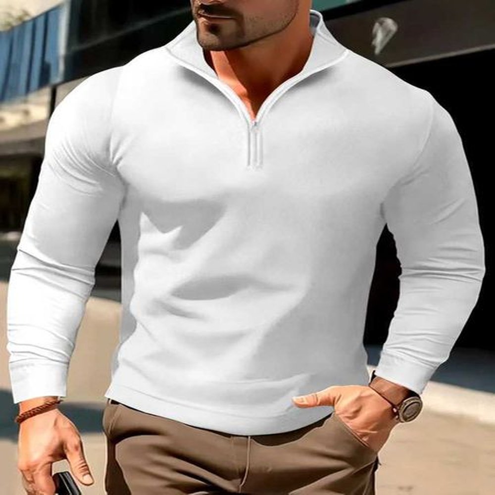 New fashion Autumn winter mens long-sleeved polo shirt casual plaid T-shirt Waffle anti-wrinkle fashion menX240912