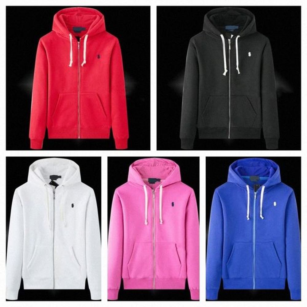 New Fashion design Mens hoodies zipper coat Loose horse jackets polo mens hooded Top clothig ralphs Asian size A64v#