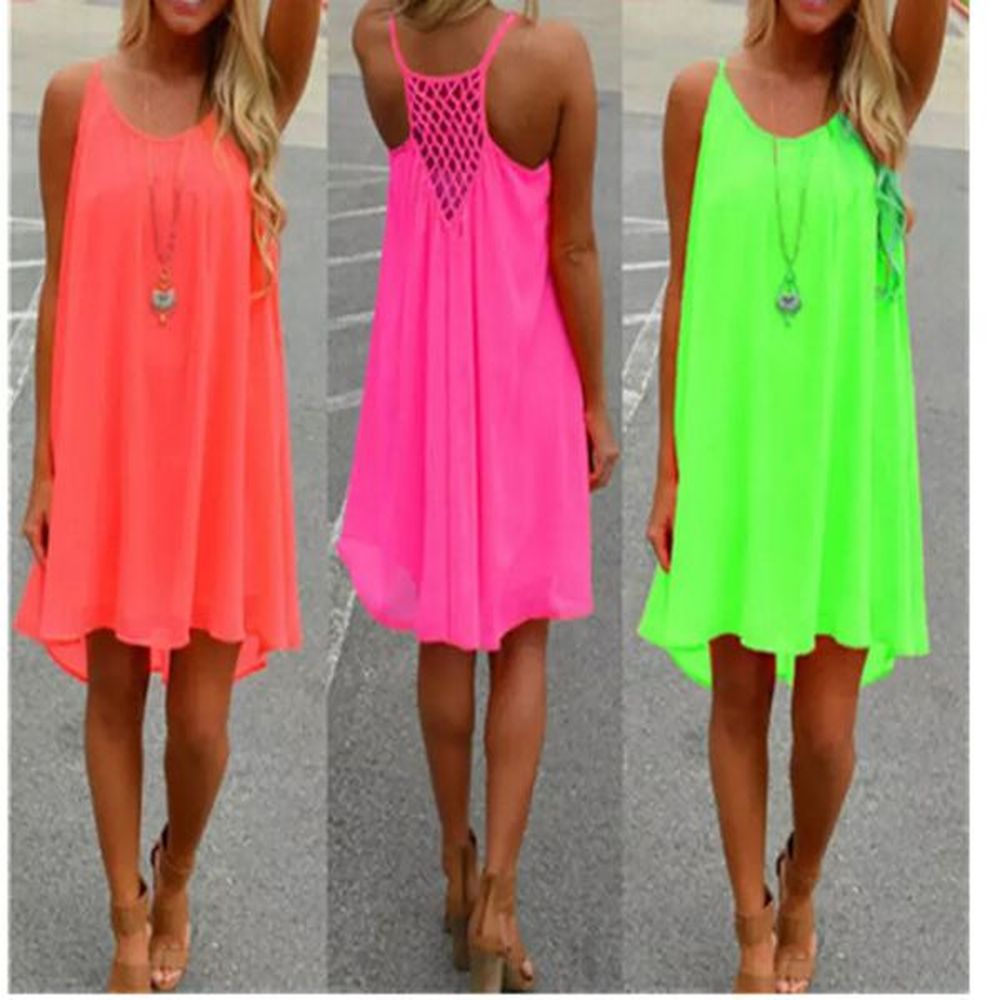 new fashion sexy casual sleeveless dresses women summer evening party